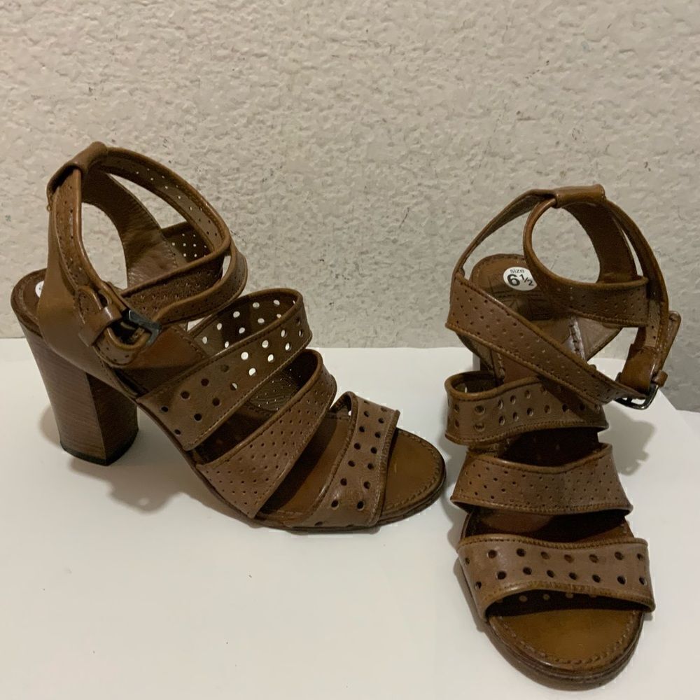 Pantanetti leather strappy ankle strap sandals shoes women's 6.5